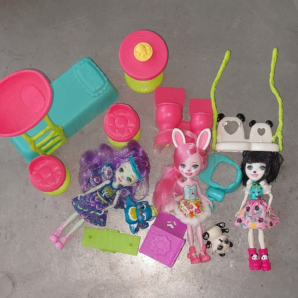 Enchantimals Doll Playset with Accessories Lot 3 Dolls